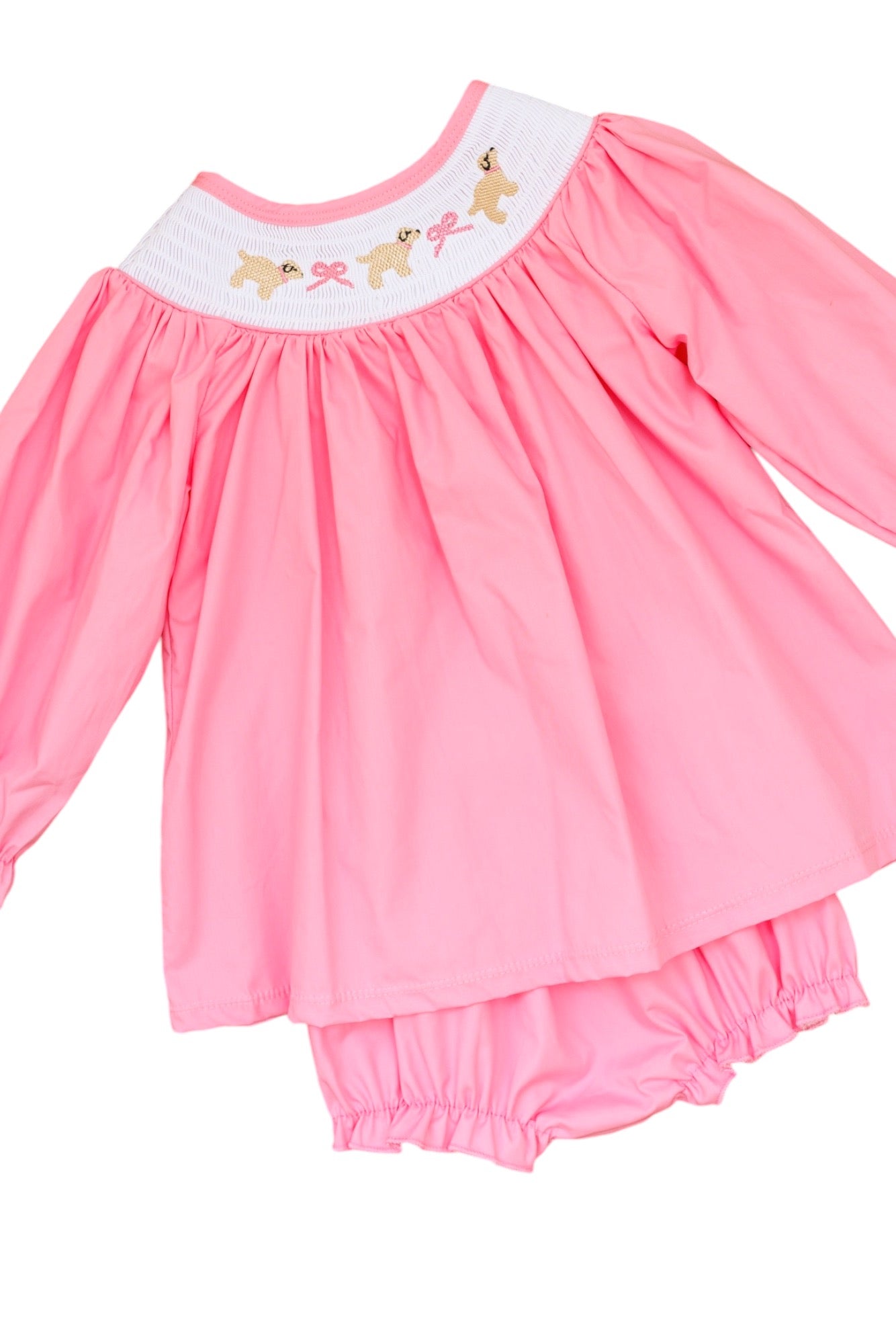 Puppies and Bows Smock Set