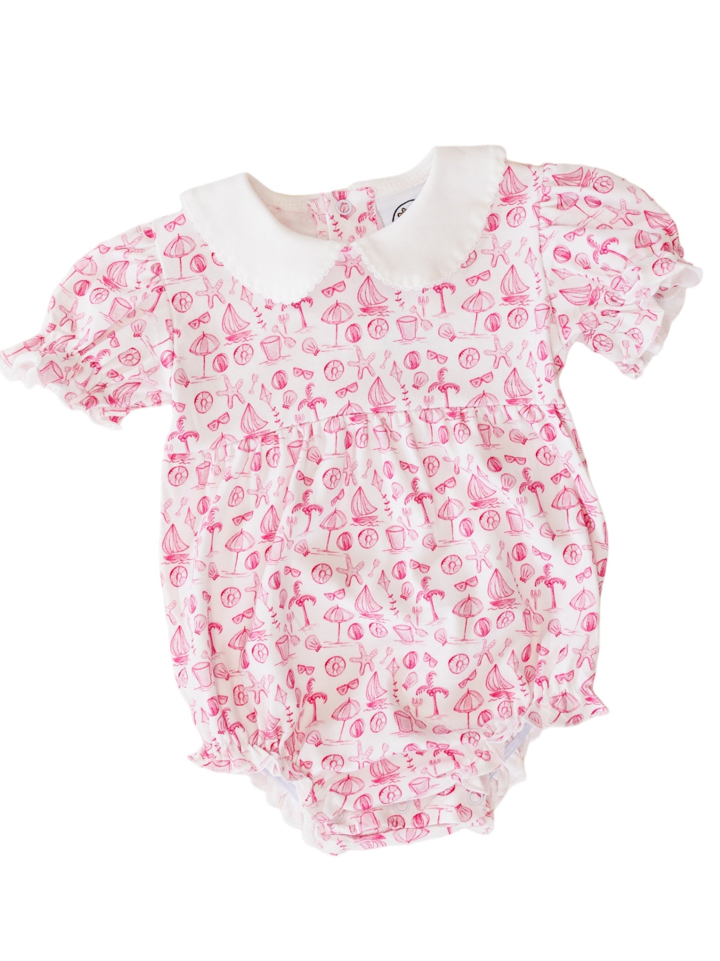 Seaside Serenity Beach Print Bubble - Pink