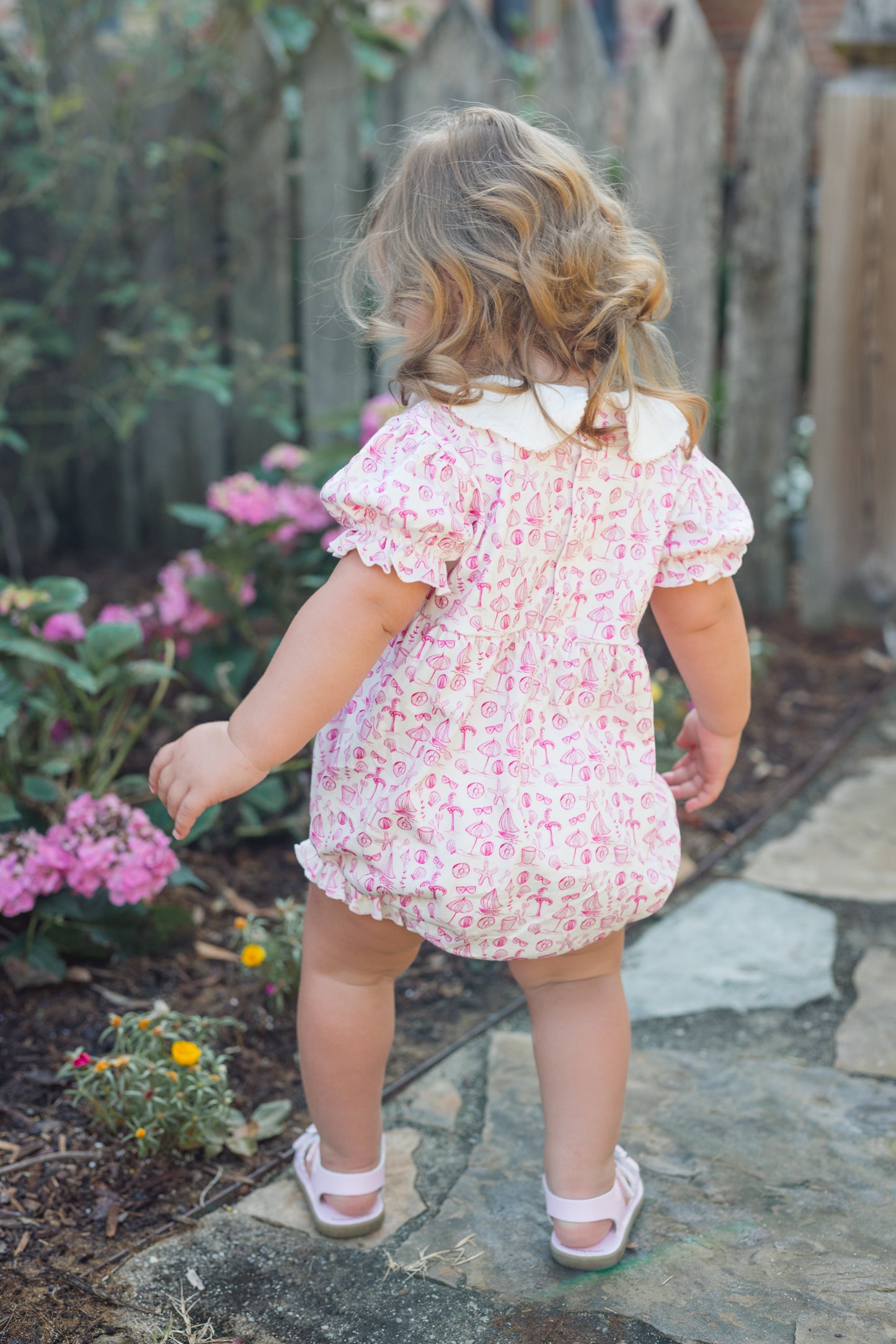 Seaside Serenity Beach Print Bubble - Pink