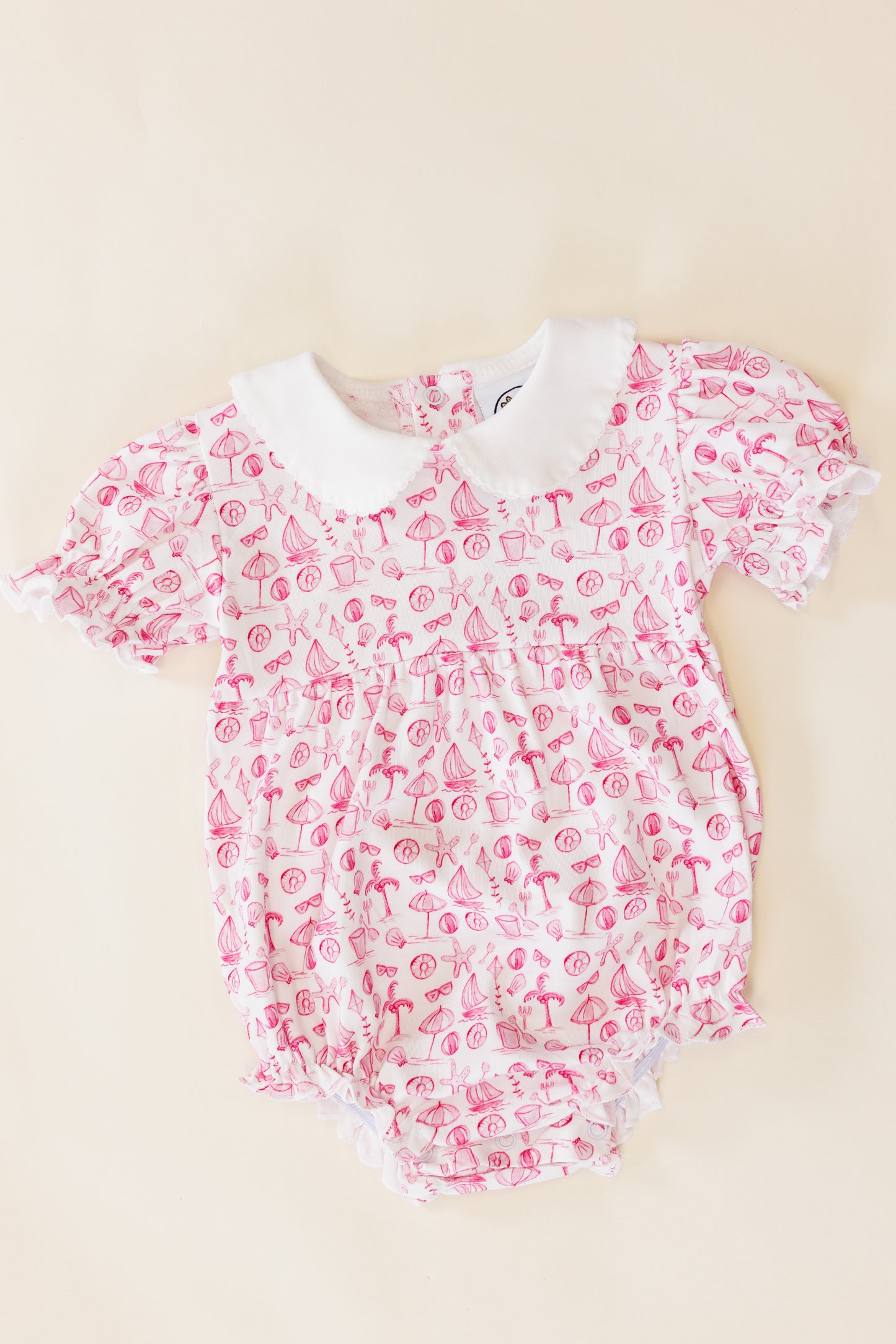 Seaside Serenity Beach Print Bubble - Pink