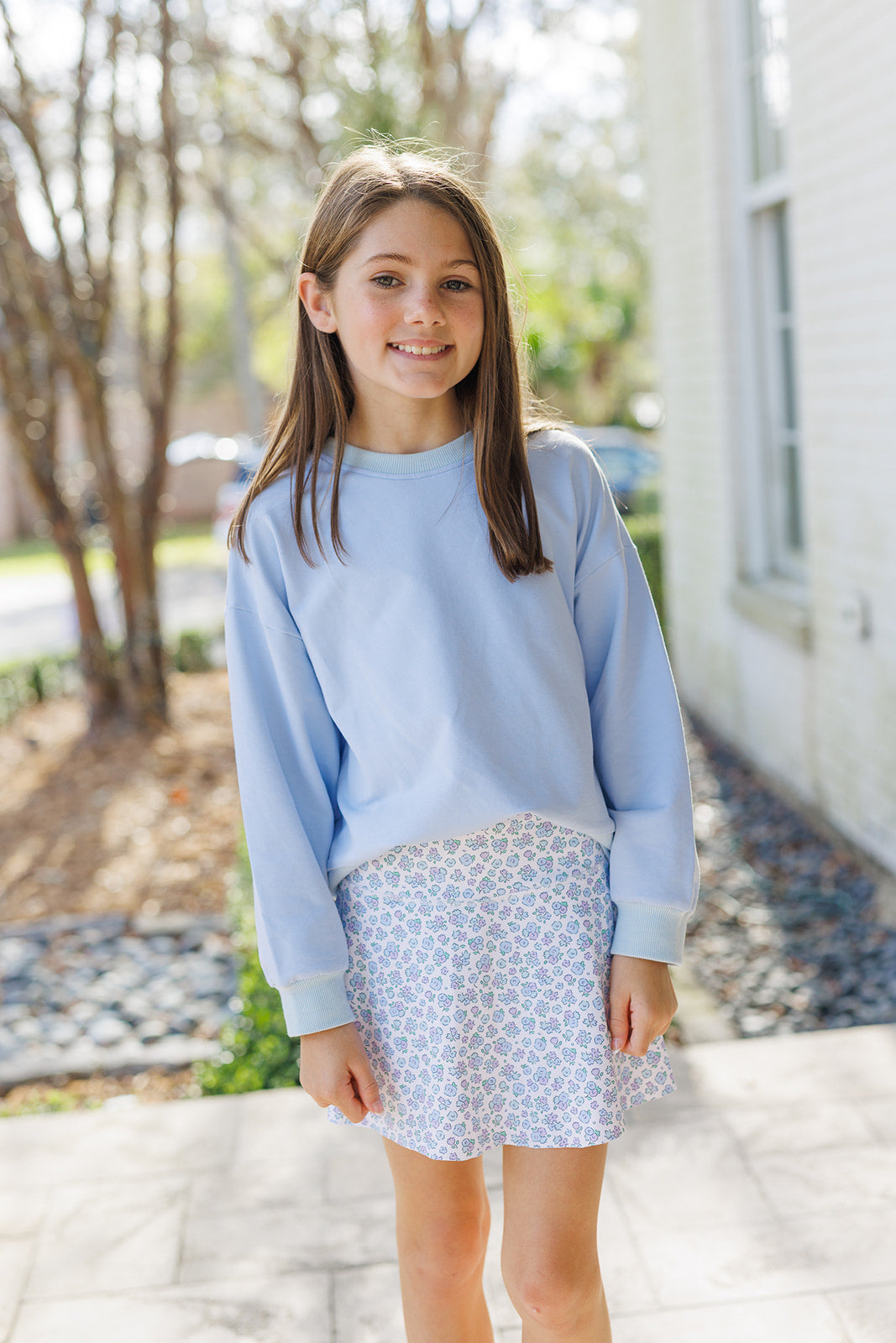Jupe Fille Crewcuts 14 Ans, Bleu Motif Géométrique, Longueur Genou, Mélange Soie