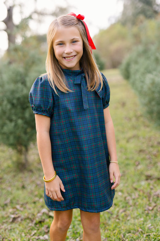 Navy Noel Plaid Dress