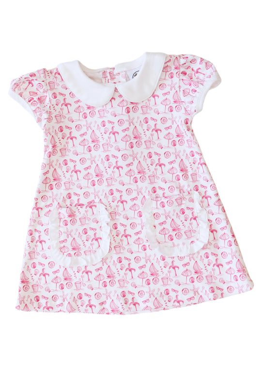 Seaside Serenity Beach Print Dress