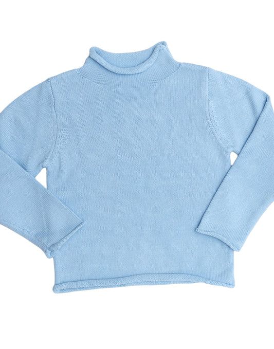 Blue Roll Neck Sweater