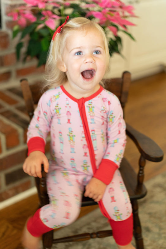 Pink, Crackle, Pop Zip Up Pajamas